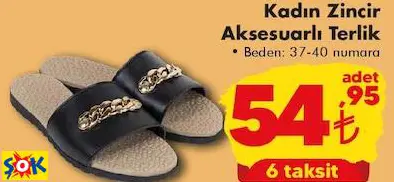 KADIN ZİNCİR AKSESUARLI TERLİK KADIN ZİNCİR AKSESUARLI TERLİK